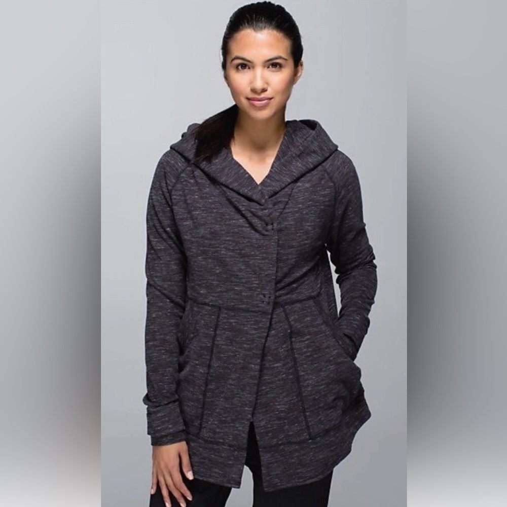 Lululemon Find Your Centre Wrap Jacket Hoodie Women’s Heather Black Size 2